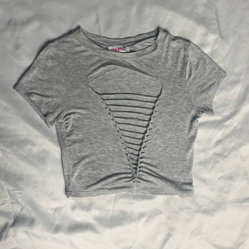 A cropped shirt.